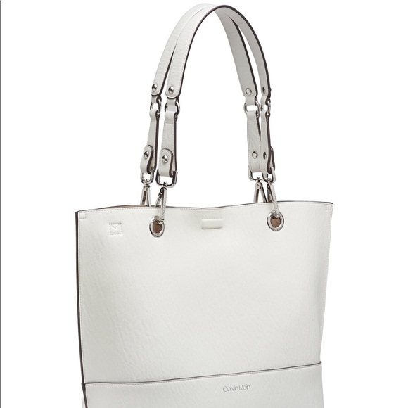 LAST Calvin Klein Reversible Tote With Pouch White - Picture 2 of 5